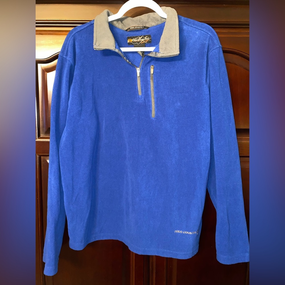 Free Country men’s blue pullover 1/4 zip‎